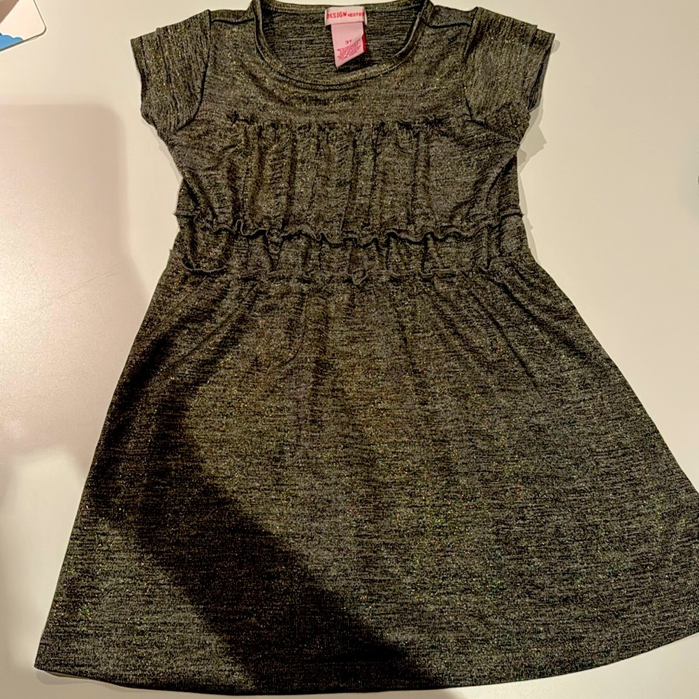 EUC Design History Gunmetal Adorable Dress Sz 3